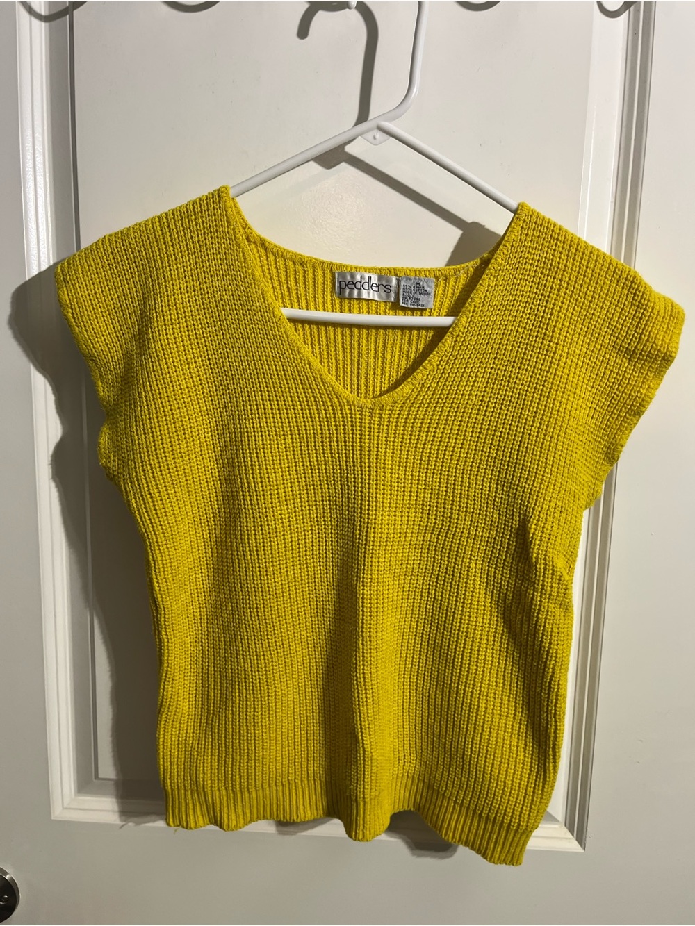 Peddlers Vintage Bright Yellow V-Neck Sweater